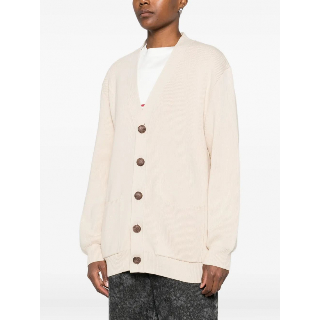 Cardigan 'Ribbed V-Neck' pour Femmes