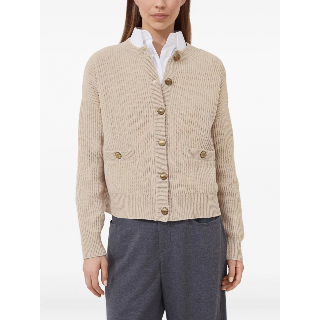 Women's 'English Ribbed-Knit Button-Up' Cardigan