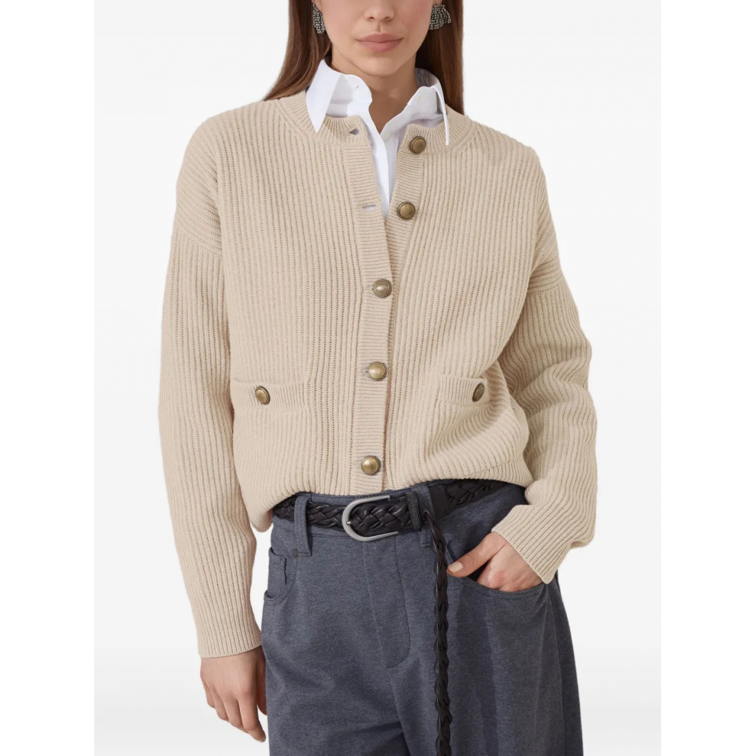 Women's 'English Ribbed-Knit Button-Up' Cardigan