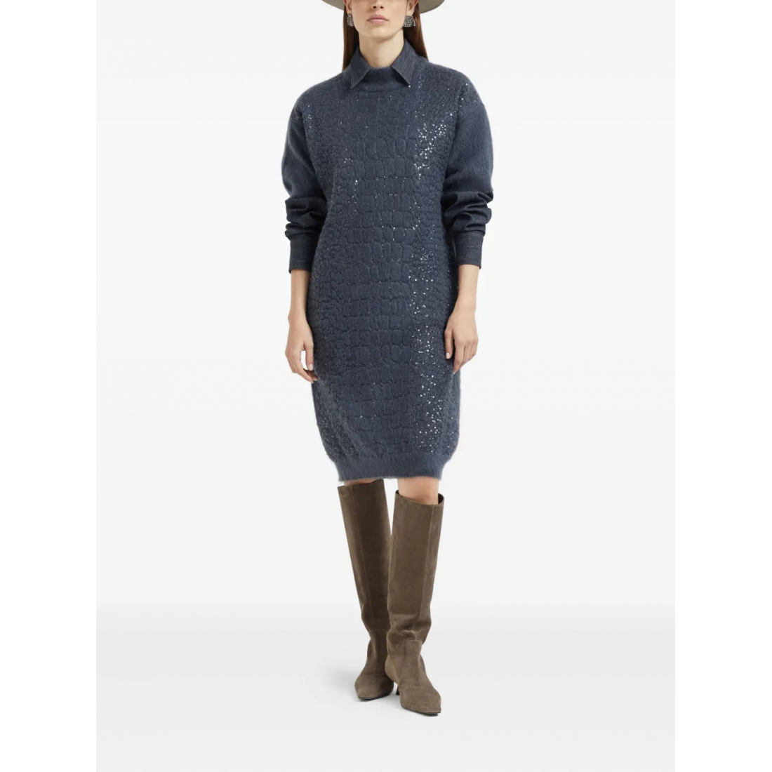 Women's 'Croc-Motif Sequin' Midi Dress