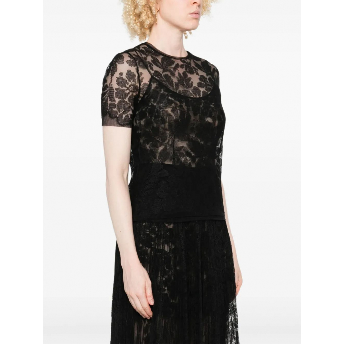 Pull à manches courtes 'Floral-Lace' pour Femmes