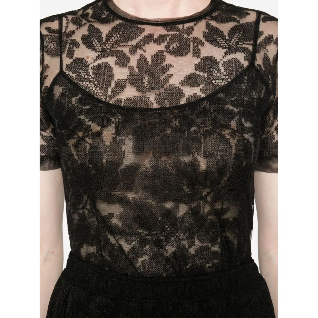 Pull à manches courtes 'Floral-Lace' pour Femmes