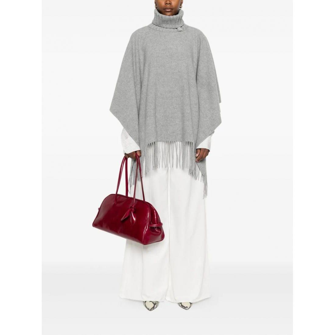 Poncho 'Turtleneck Fringe' pour Femmes