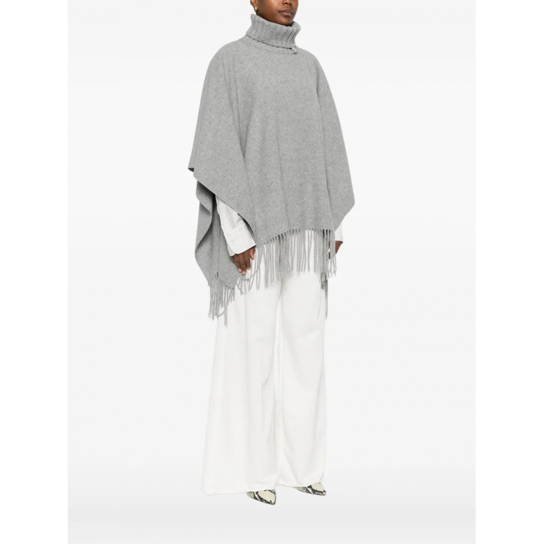 Poncho 'Turtleneck Fringe' pour Femmes