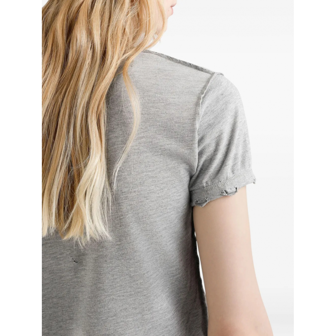 T-shirt 'Distressed Slogan-Print' pour Femmes