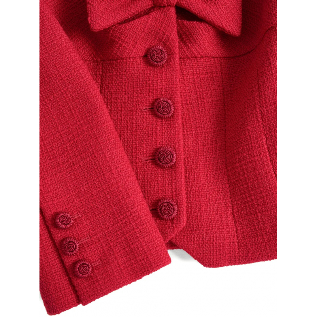 'Bow-Detail Tweed' Klassischer Blazer für Damen