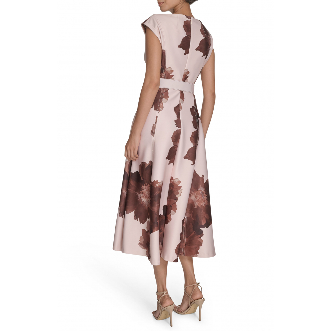 Robe A-line 'Floral V-Neck Belted Midi' pour Femmes