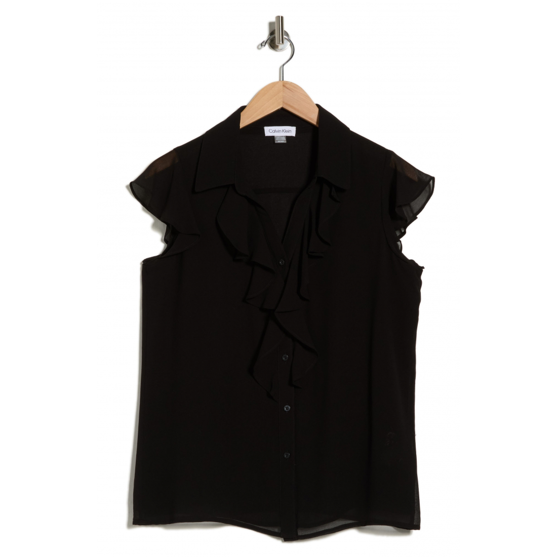 Top à manches courtes 'Cap Sleeve Ruffle Front' pour Femmes