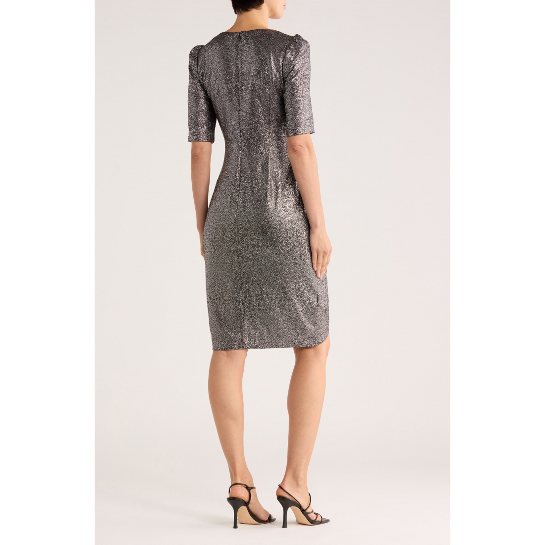 Women's 'Metallic Short Sleeve' Wrap dress