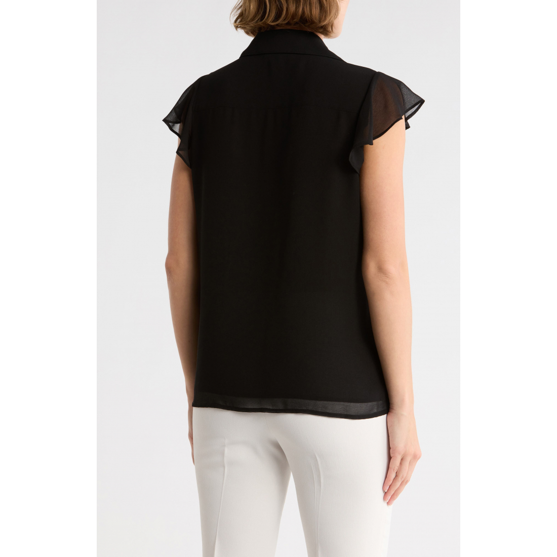 Top à manches courtes 'Cap Sleeve Ruffle Front' pour Femmes