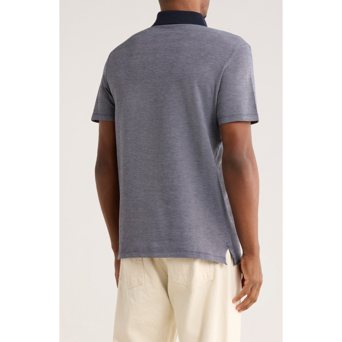 Polo 'Iconic Herringbone Zip' pour Hommes