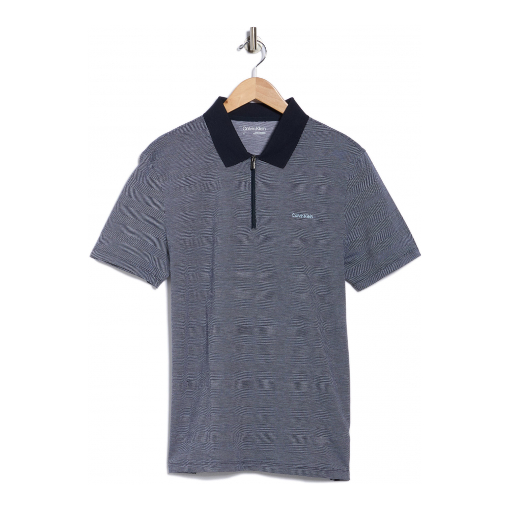 Polo 'Iconic Herringbone Zip' pour Hommes