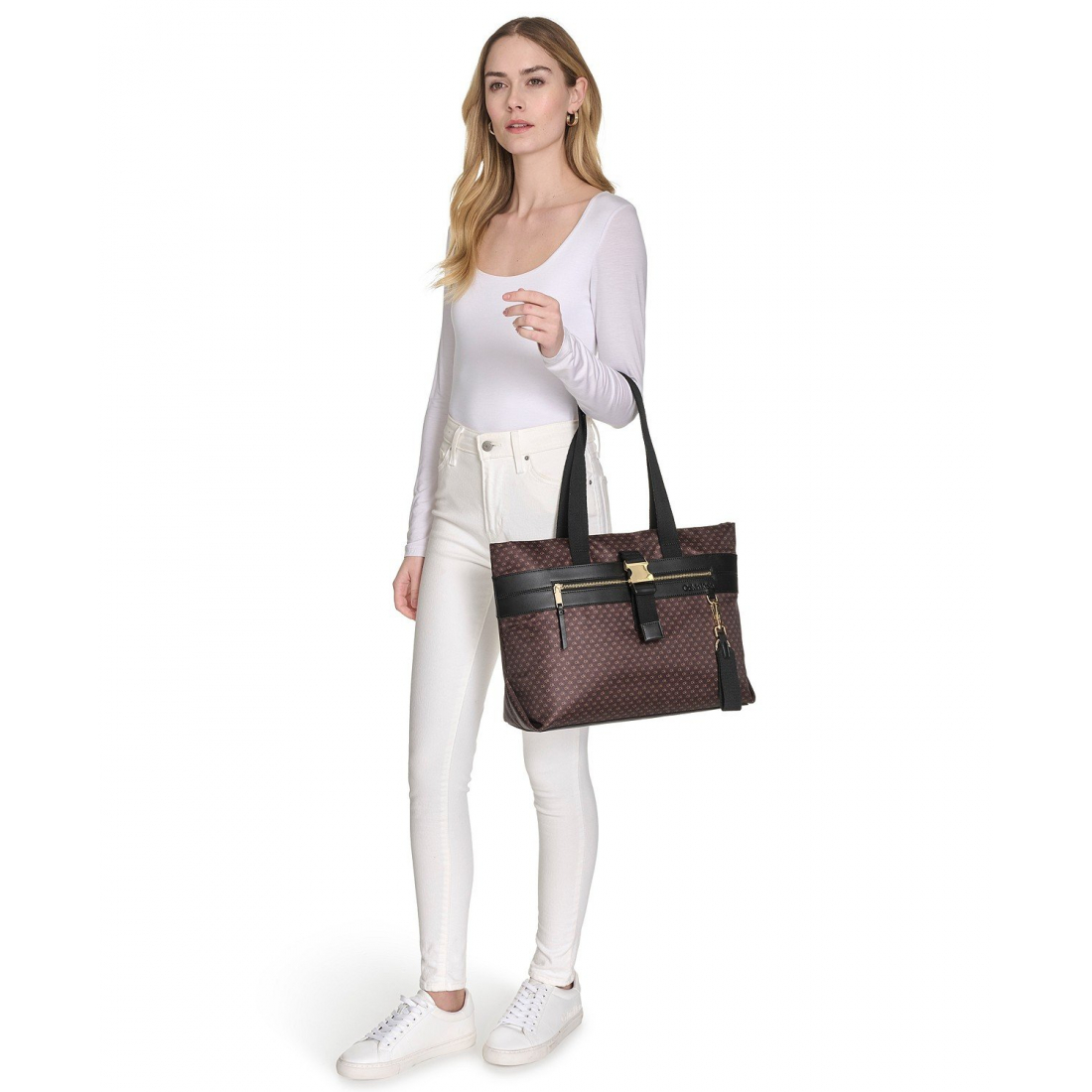 Women's 'Elora Nylon Mini Signature Top Zipper' Tote Bag