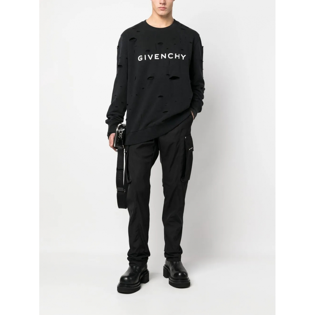 'Logo-Print Distressed' Sweatshirt für Herren