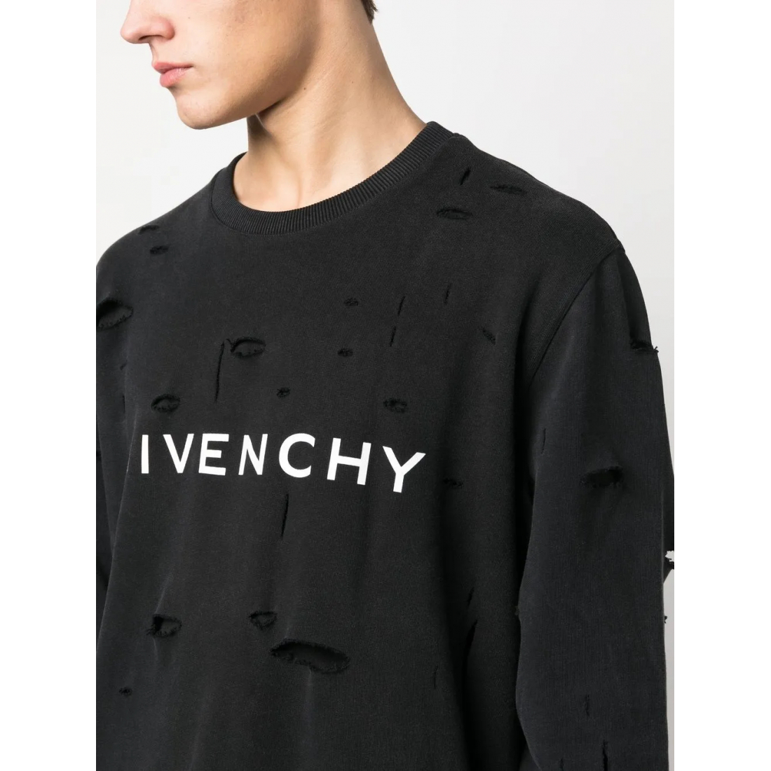 'Logo-Print Distressed' Sweatshirt für Herren