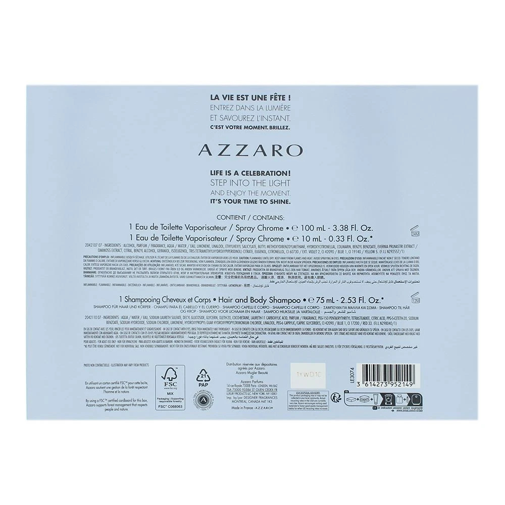 Coffret de parfum 'Chrome' - 3 Pièces