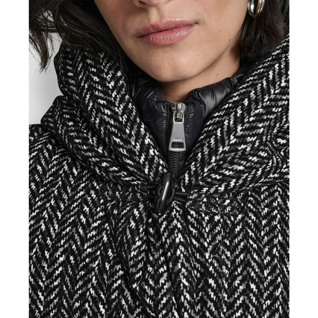 Manteau matelassé 'Bibbed Shawl Collar Hooded' pour Femmes
