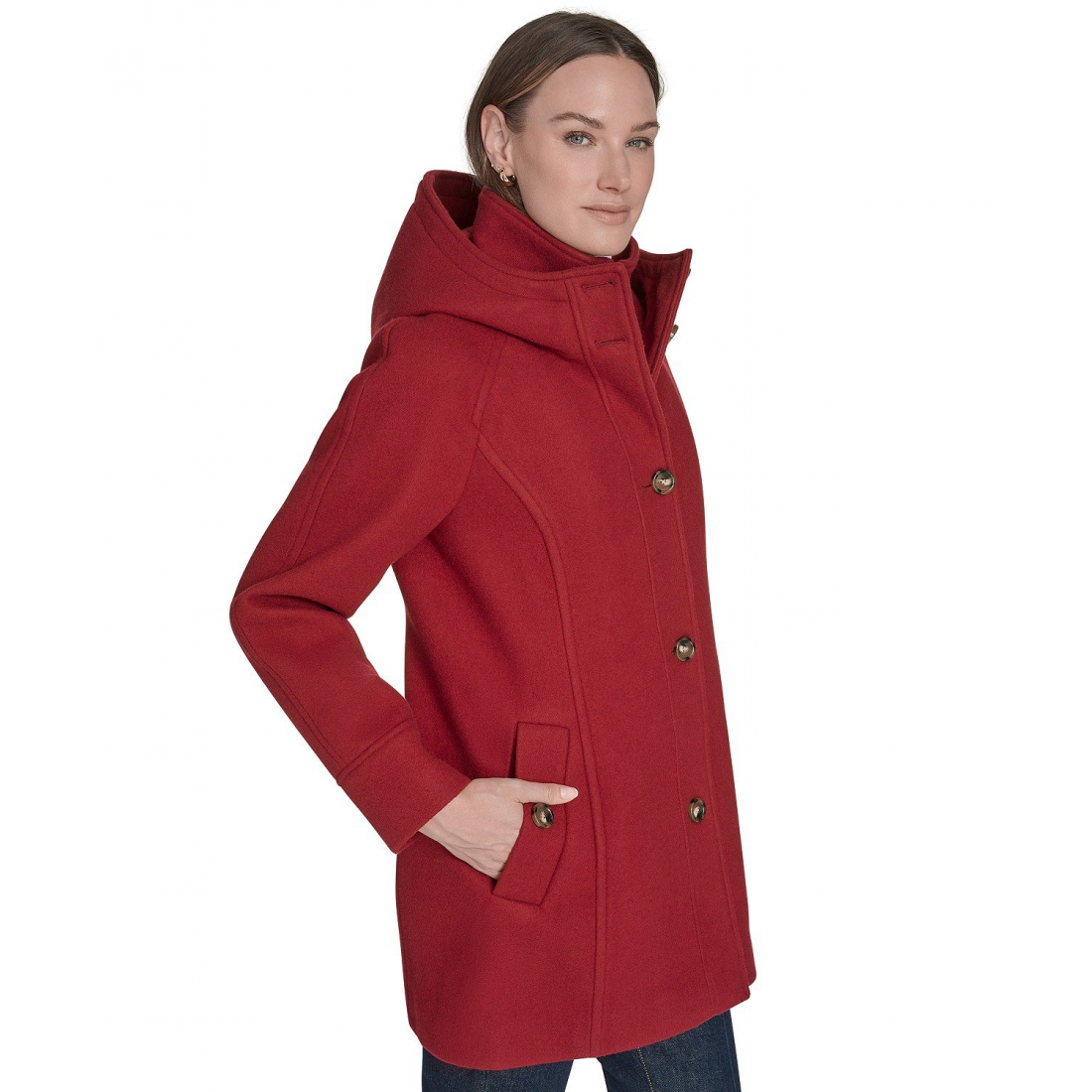 Manteau 'Hooded Button-Front' pour Femmes
