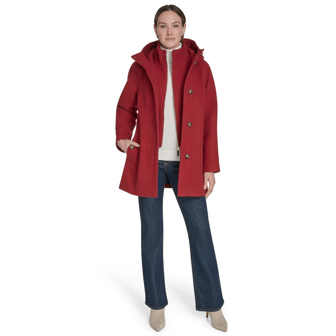 Manteau 'Hooded Button-Front' pour Femmes