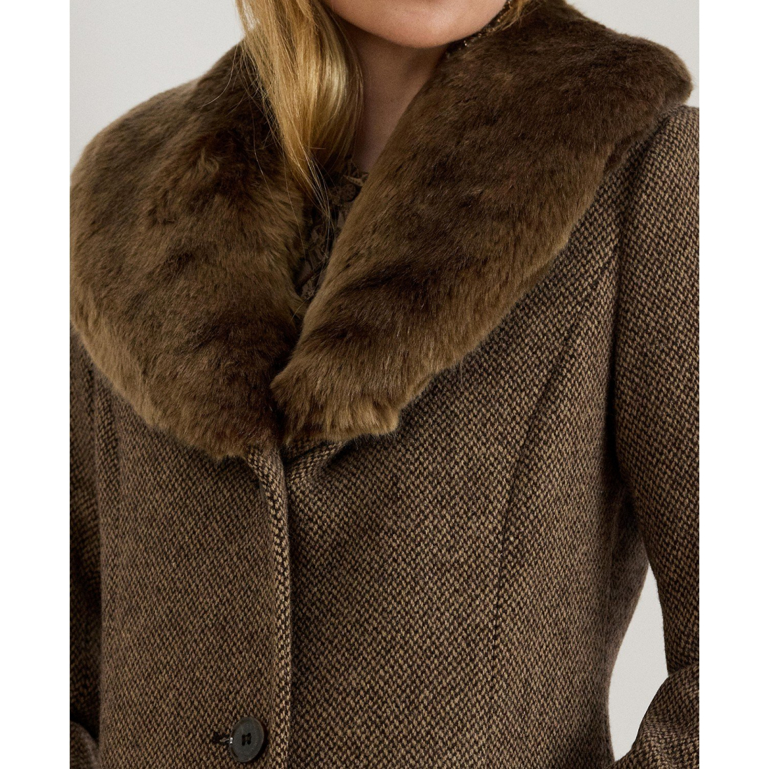 Manteau 'Faux-Fur-Collar' pour Femmes