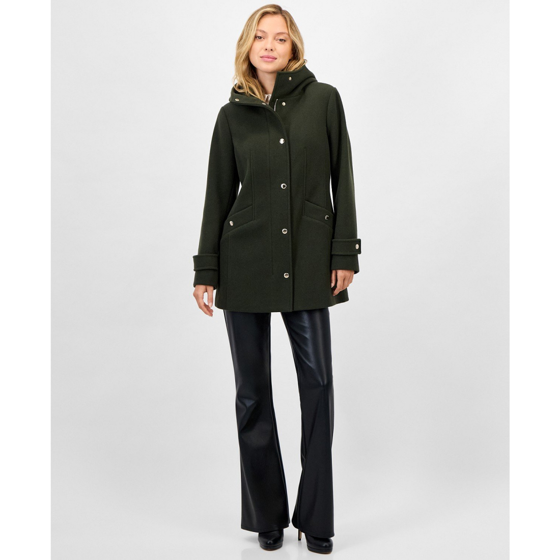 Women's 'Hooded Button-Front' Coat