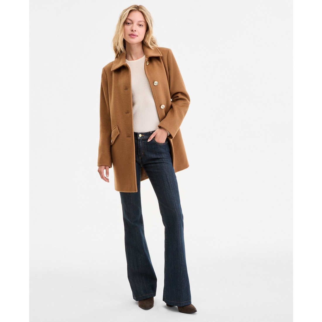Manteau 'Collared Button-Front' pour Femmes