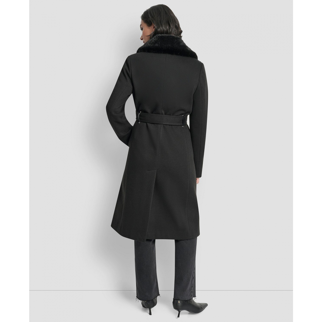 Manteau à ceinture 'Single-Breasted Pillow Collar' pour Femmes