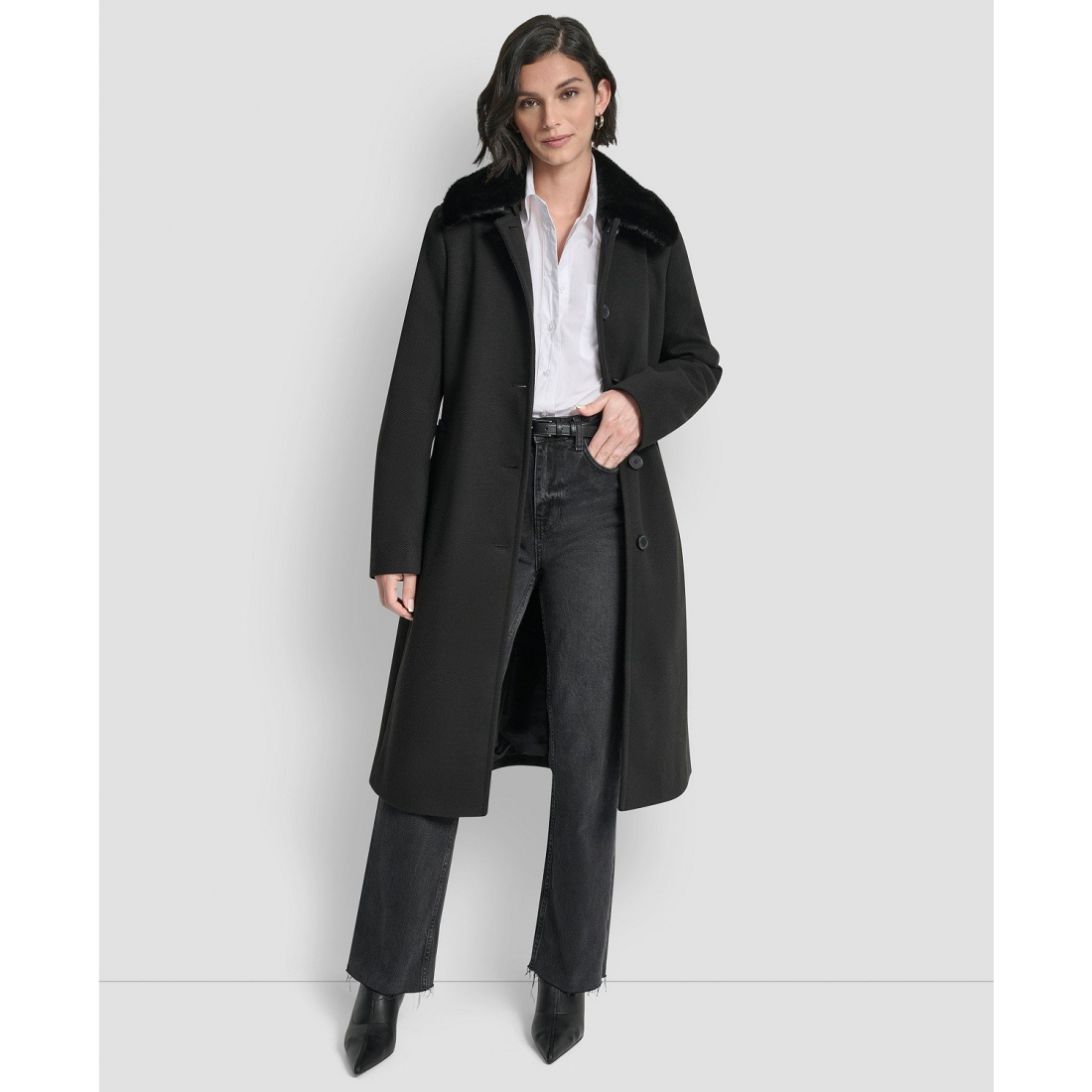 Manteau à ceinture 'Single-Breasted Pillow Collar' pour Femmes