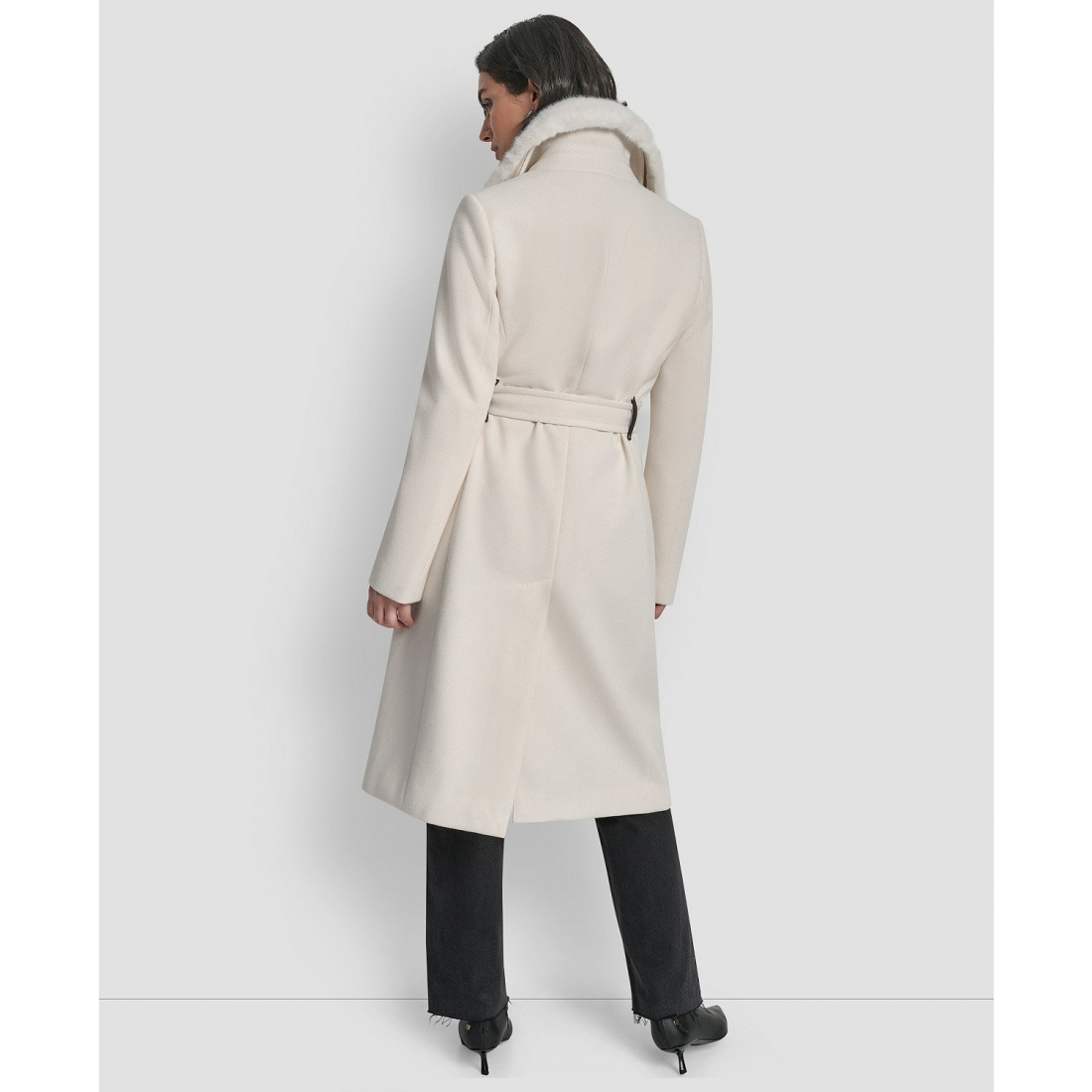 Manteau à ceinture 'Single-Breasted Pillow Collar' pour Femmes