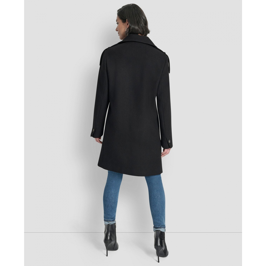 Caban 'Double-Breasted Funnel Neck Military' pour Femmes