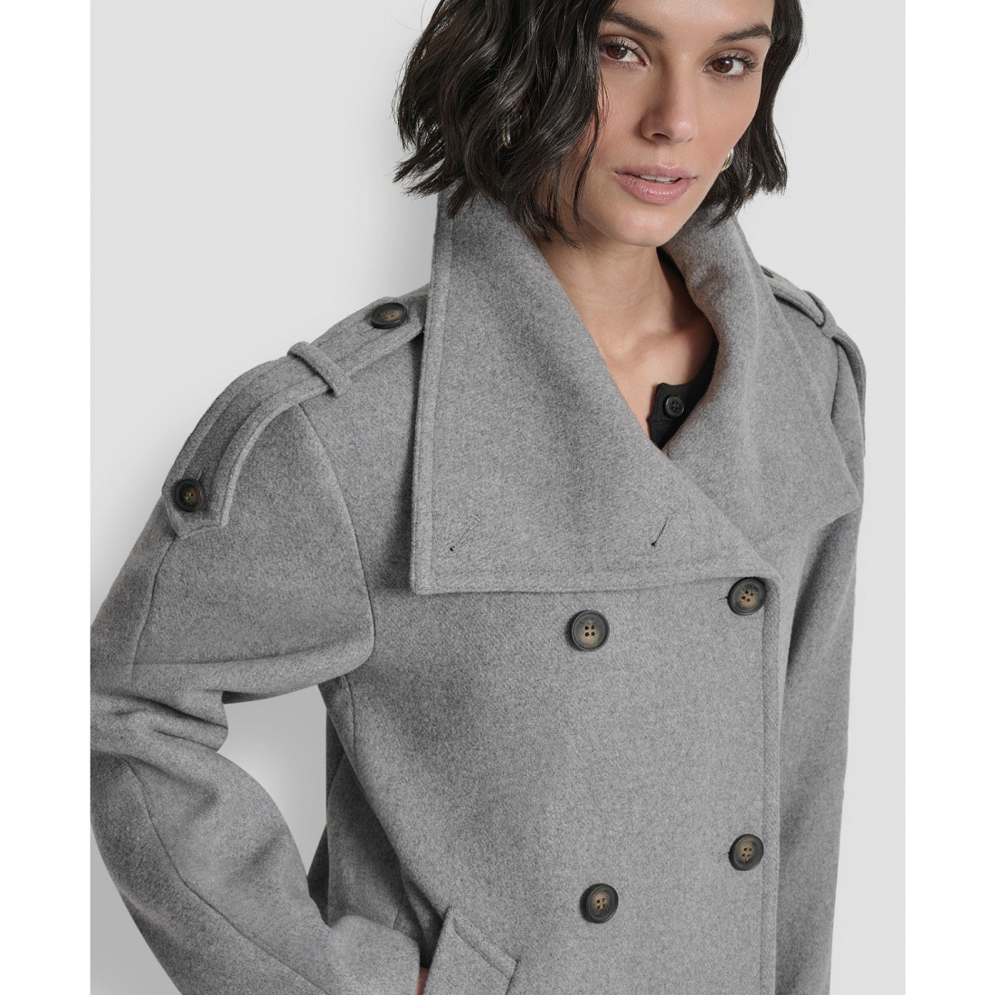 Manteau 'Double-Breasted Funnel Neck Military' pour Femmes