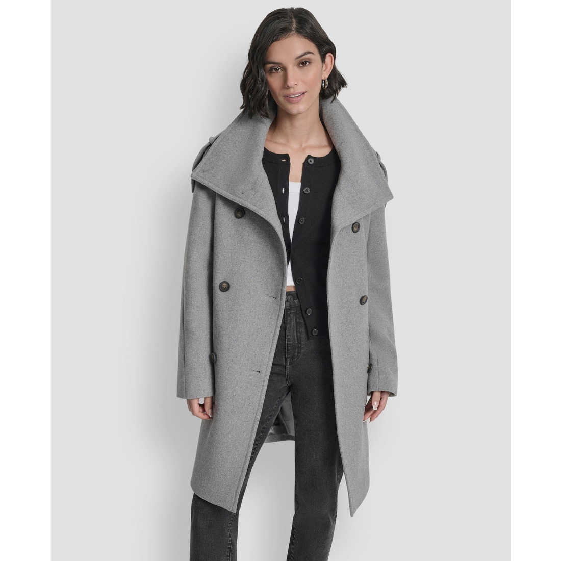 Manteau 'Double-Breasted Funnel Neck Military' pour Femmes