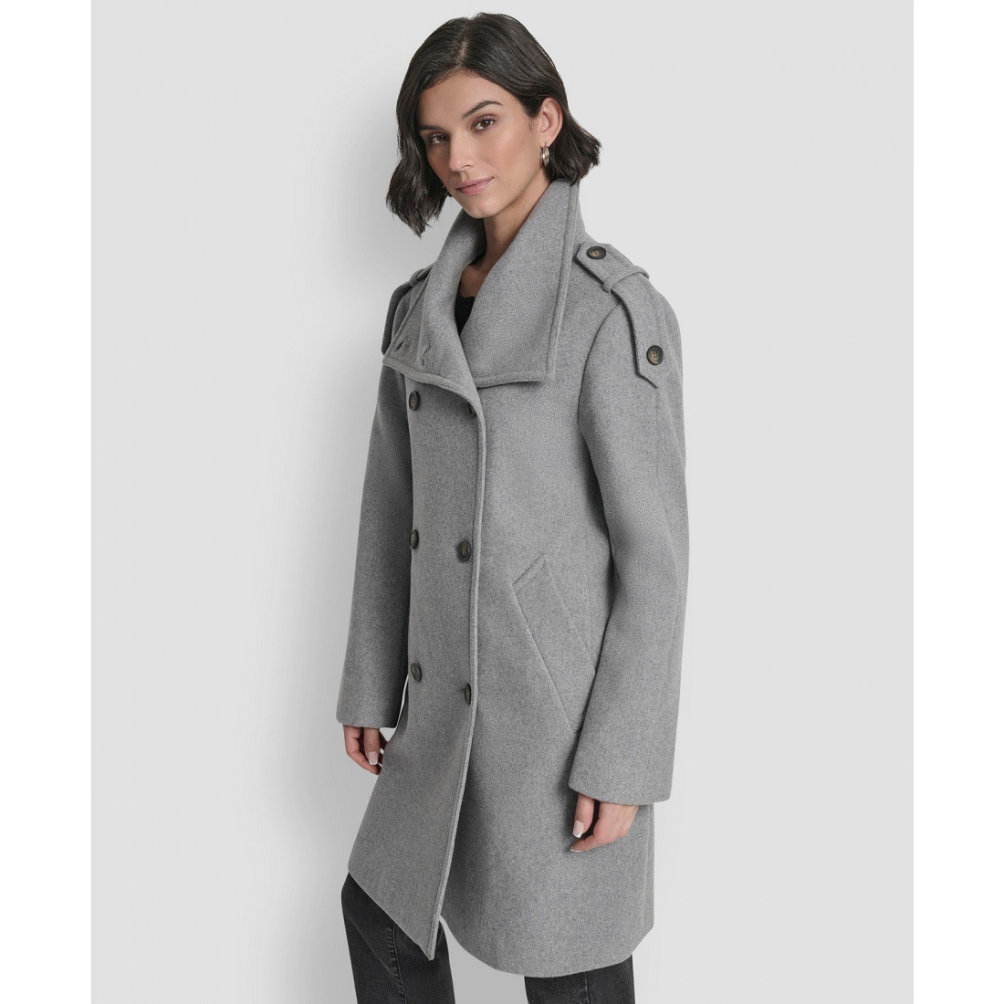 Manteau 'Double-Breasted Funnel Neck Military' pour Femmes