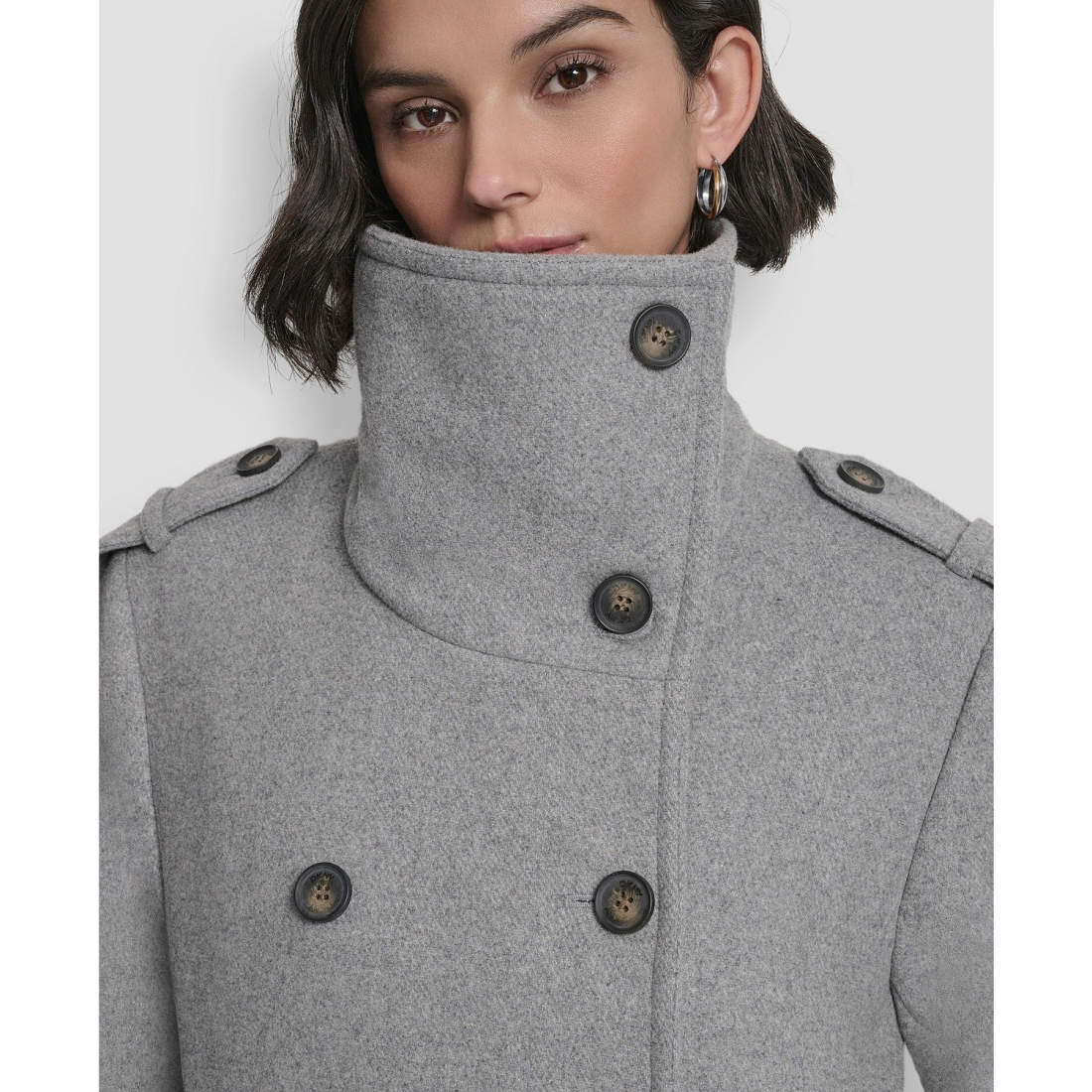 Manteau 'Double-Breasted Funnel Neck Military' pour Femmes