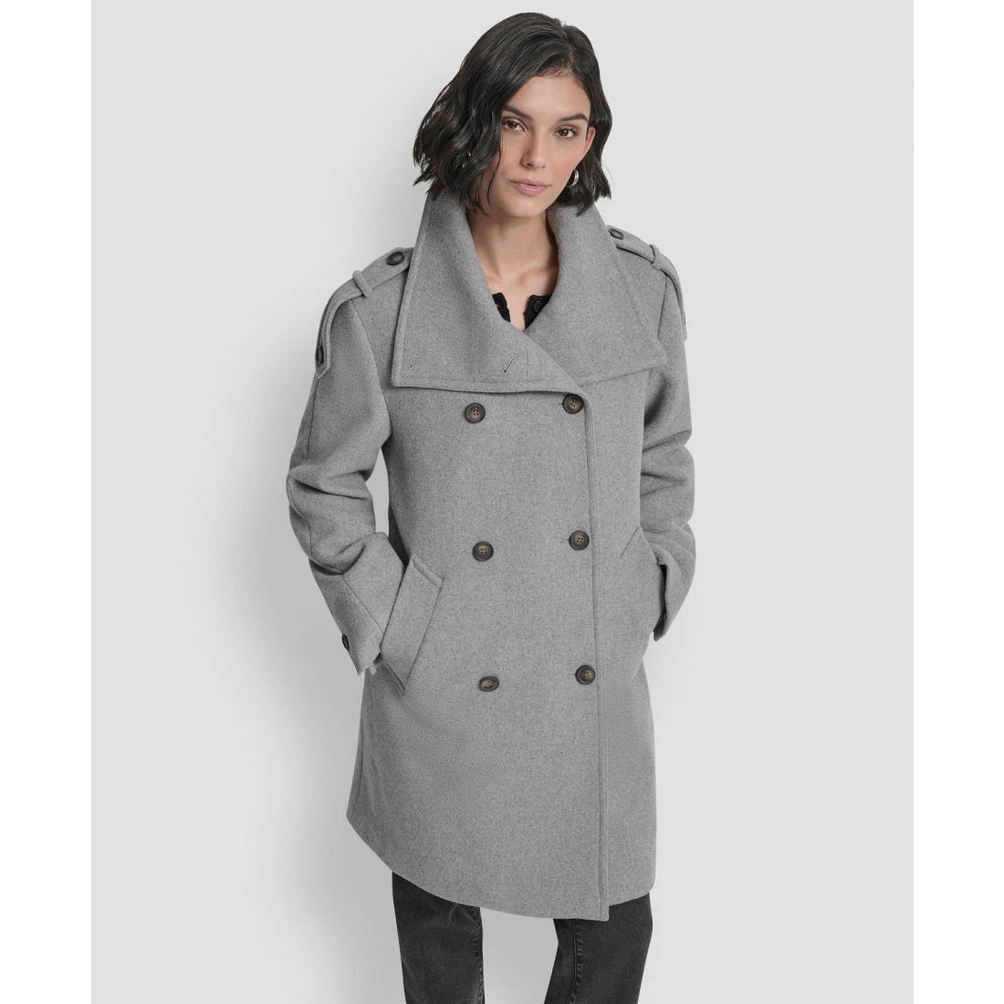 Manteau 'Double-Breasted Funnel Neck Military' pour Femmes