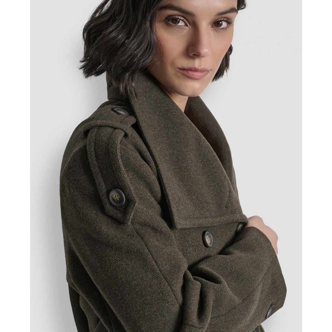 Manteau 'Double-Breasted Funnel Neck Military' pour Femmes