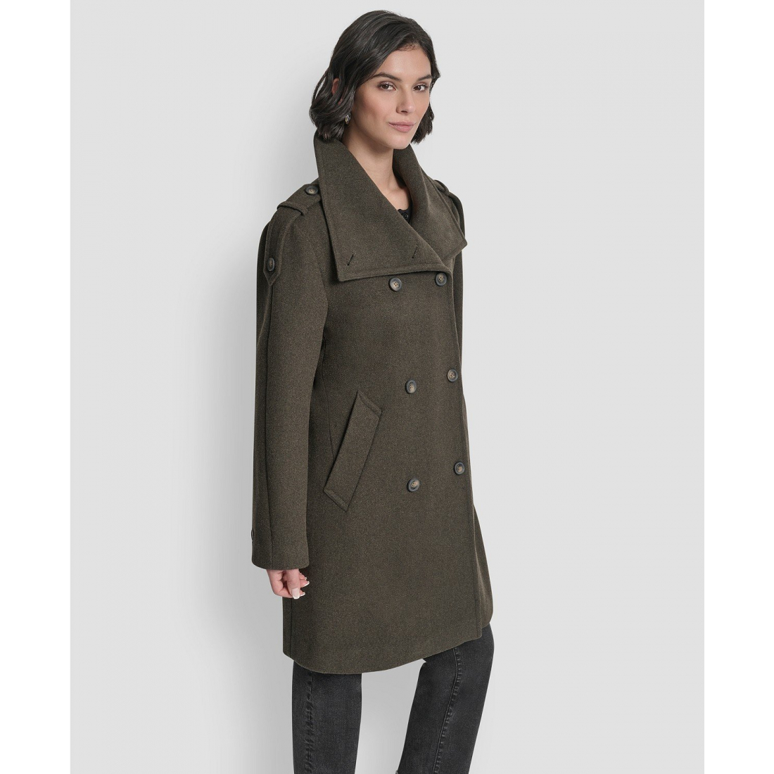 Manteau 'Double-Breasted Funnel Neck Military' pour Femmes
