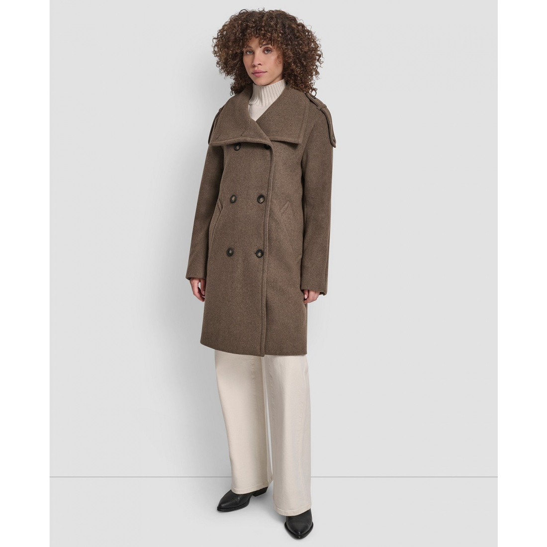 Manteau 'Double-Breasted Funnel Neck Military' pour Femmes