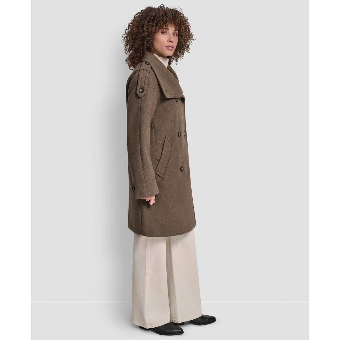 Manteau 'Double-Breasted Funnel Neck Military' pour Femmes