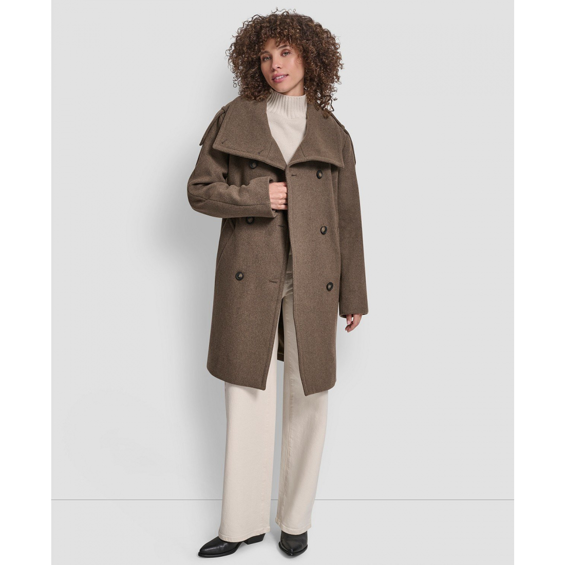 Manteau 'Double-Breasted Funnel Neck Military' pour Femmes