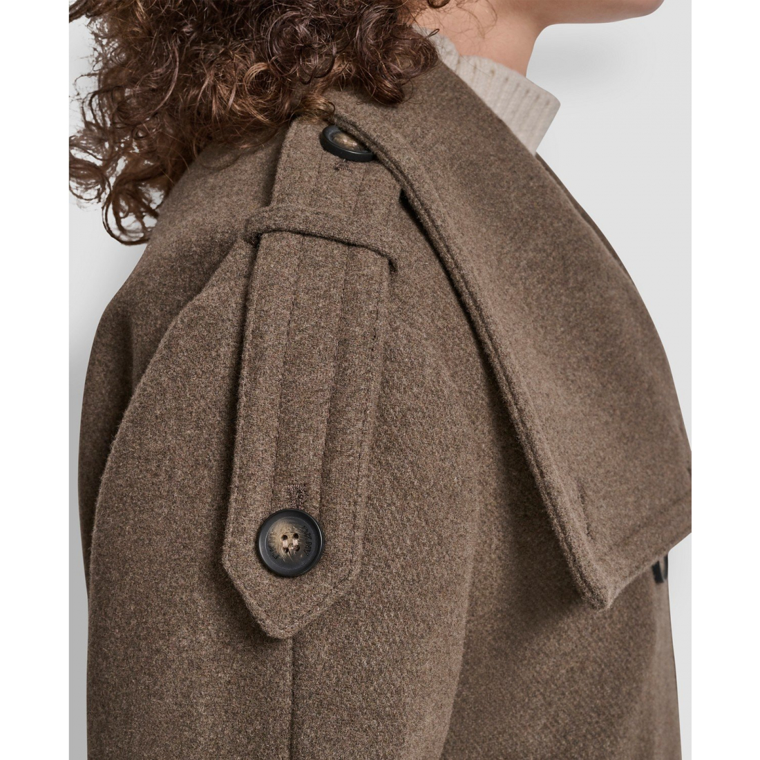 Manteau 'Double-Breasted Funnel Neck Military' pour Femmes