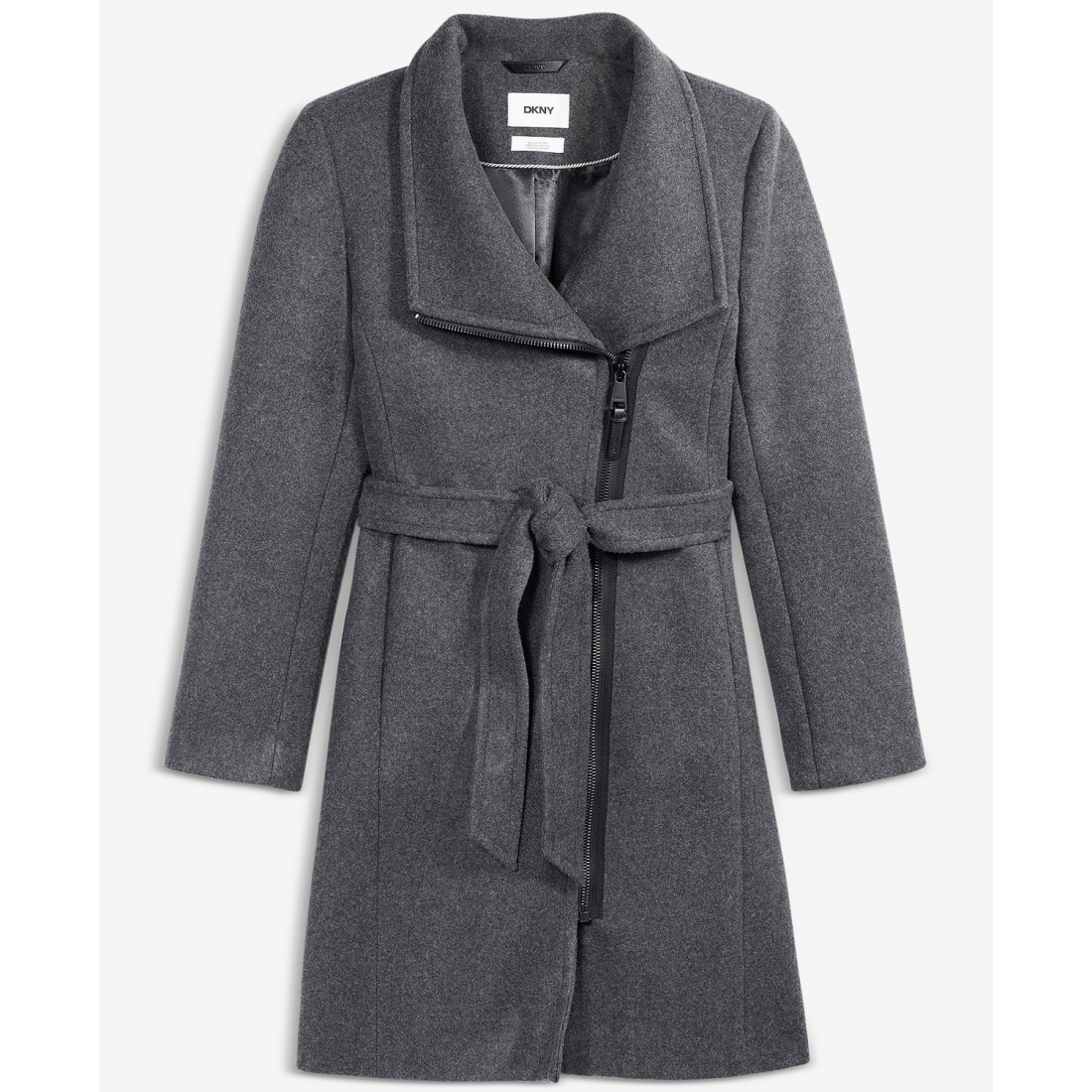 Manteau à ceinture 'Asymmetric Front-Zip' pour Femmes