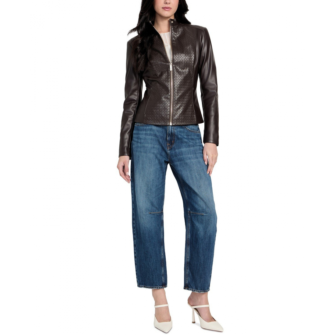 Perfecto 'Faux-Leather Basketweave' pour Femmes