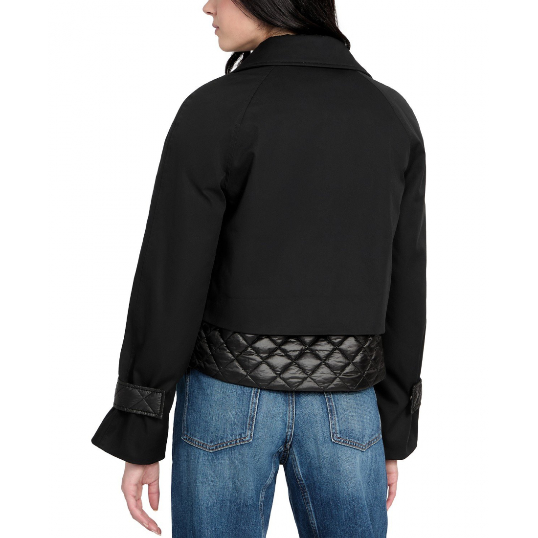 'Cropped Quilted-Trim' Trenchcoat für Damen