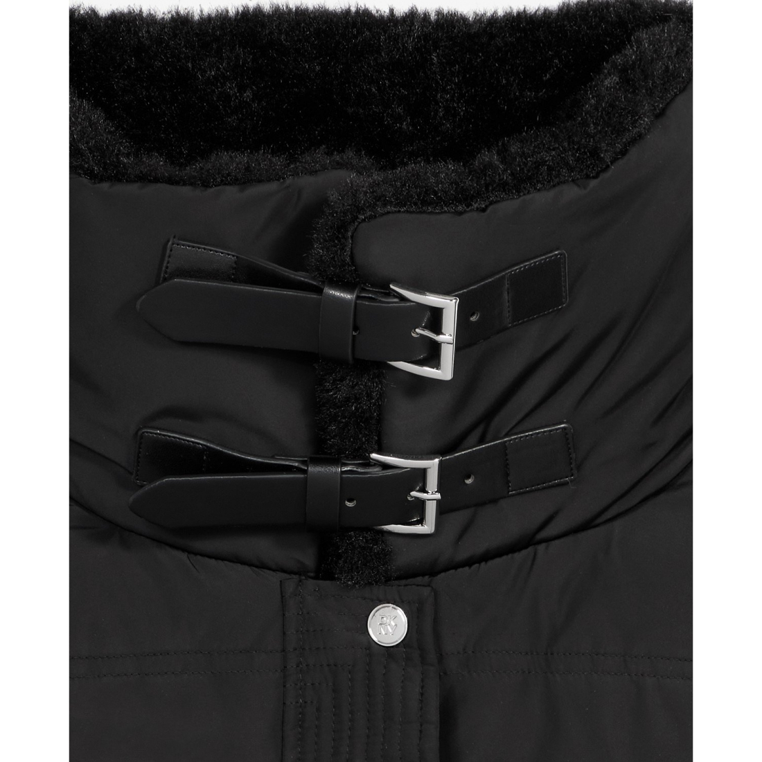 Manteau matelassé 'Faux-Fur-Collar Zip-Front' pour Femmes