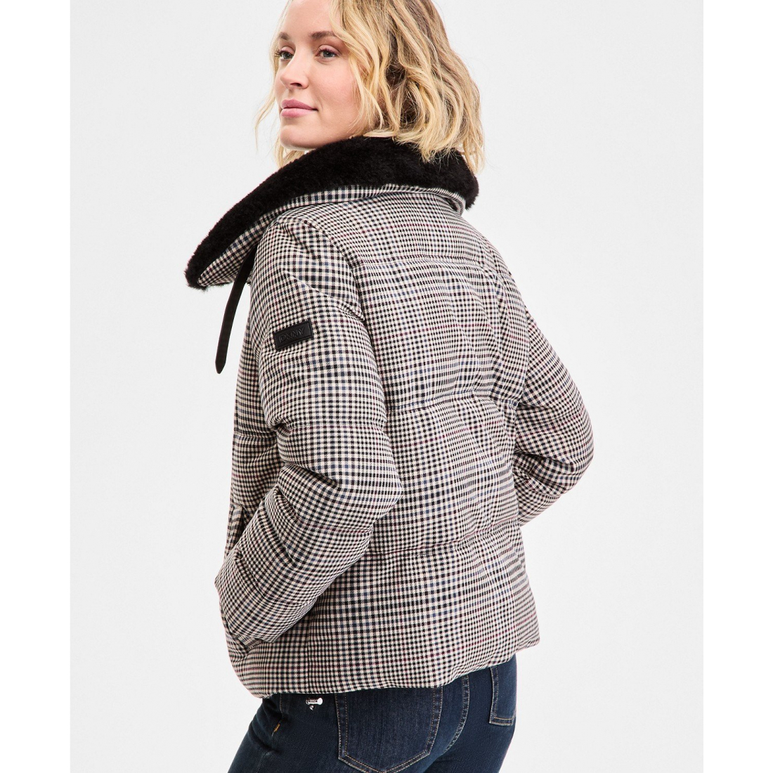 Manteau matelassé 'Faux-Fur-Collar Zip-Front' pour Femmes