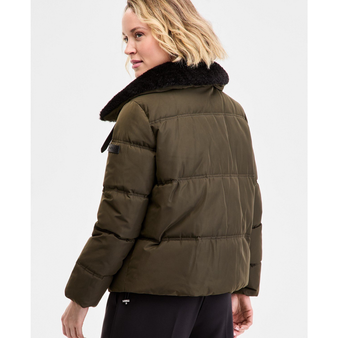 Manteau matelassé 'Faux-Fur-Collar Zip-Front' pour Femmes