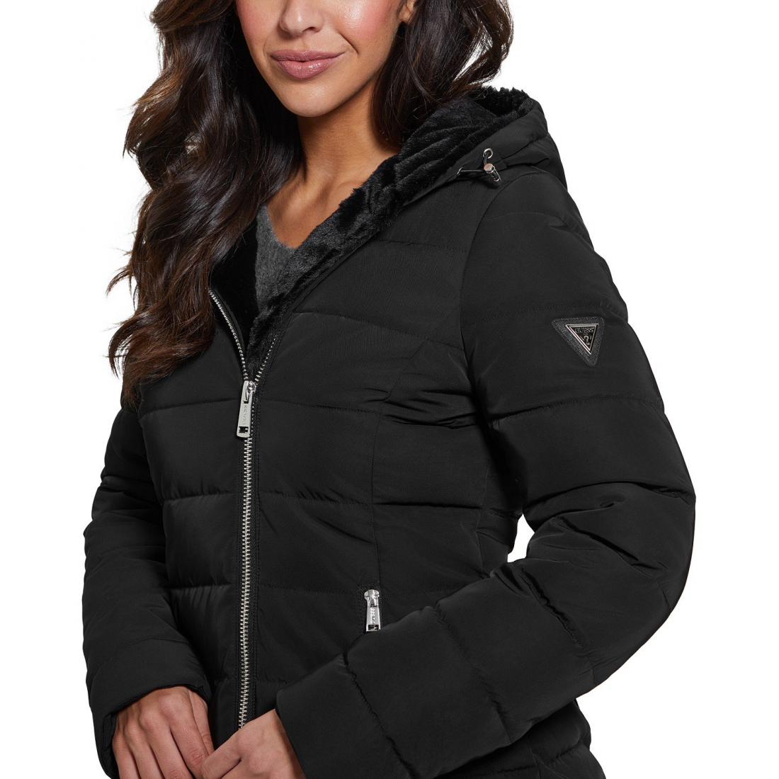 Manteau matelassé 'Hooded Faux-Fur-Lined' pour Femmes