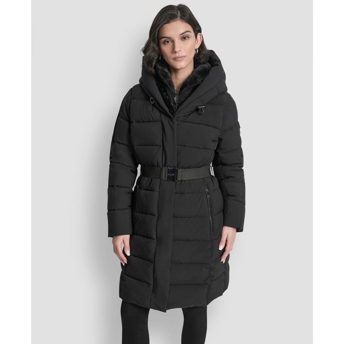 Manteau matelassé 'Belted Asymmetrical Zip Front' pour Femmes