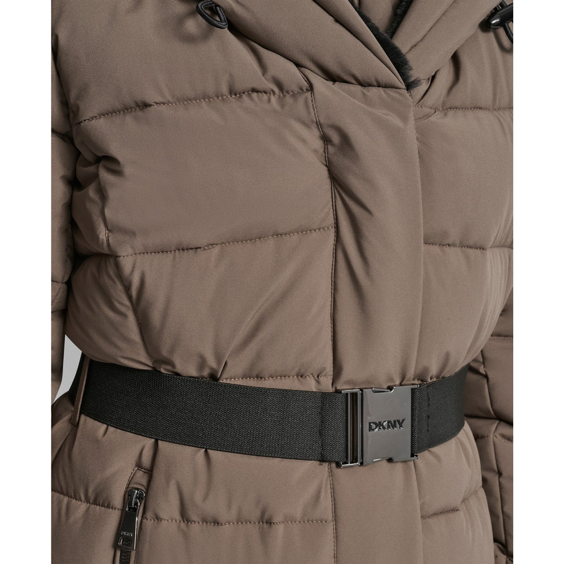 Manteau matelassé 'Belted Asymmetrical Zip Front' pour Femmes